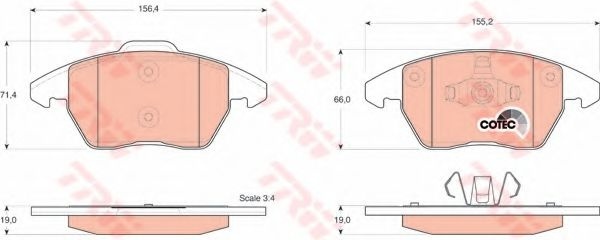 Set placute frana,frana disc SEAT IBIZA V (6J5, 6P1) (2008 - 2016) TRW GDB1605 piesa NOUA