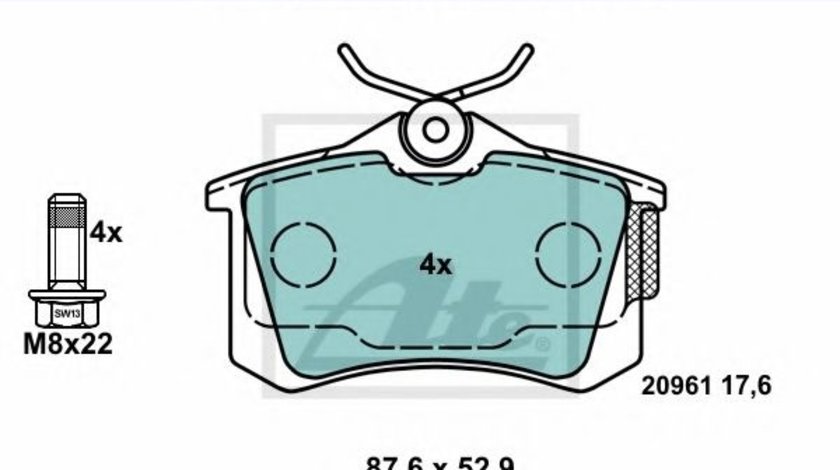 Set placute frana,frana disc SEAT IBIZA V SPORTCOUPE (6J1, 6P5) (2008 - 2016) ATE 13.0470-2820.2 piesa NOUA