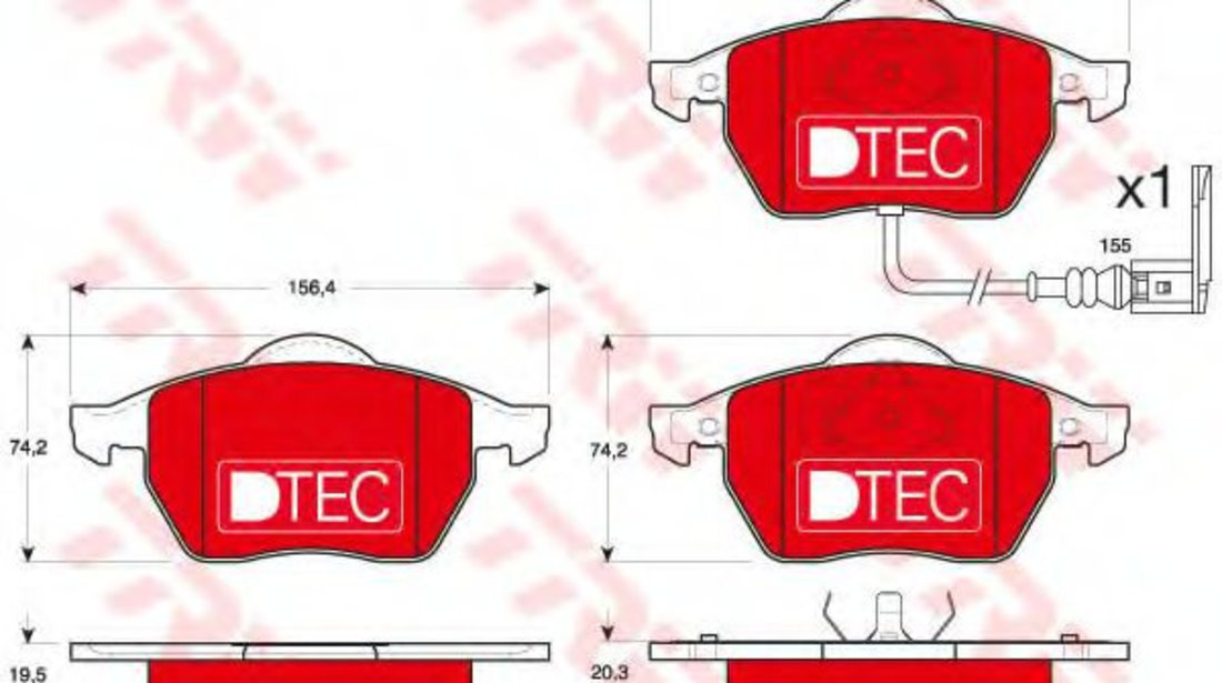 Set placute frana,frana disc SEAT LEON (1M1) (1999 - 2006) TRW GDB1403DTE piesa NOUA