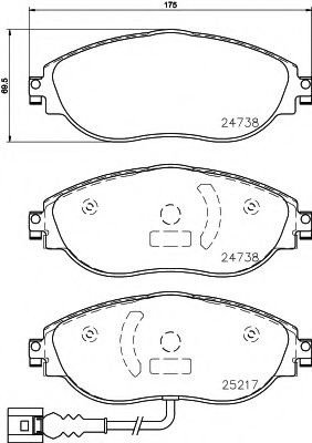 Set placute frana,frana disc SEAT LEON (5F1) (2012 - 2016) TEXTAR 2473803 piesa NOUA