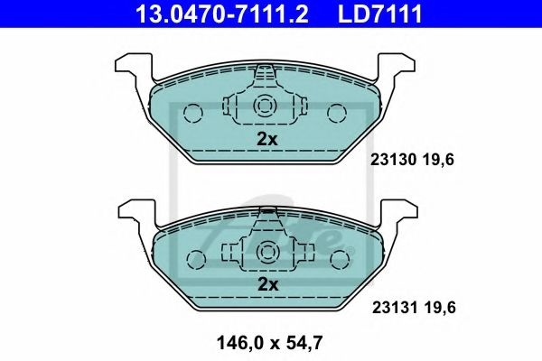 Set placute frana,frana disc SEAT TOLEDO II (1M2) (1998 - 2006) ATE 13.0470-7111.2 piesa NOUA