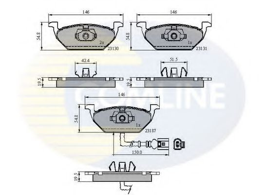 Set placute frana,frana disc SKODA CITIGO (2011 - 2016) COMLINE CBP1851 piesa NOUA