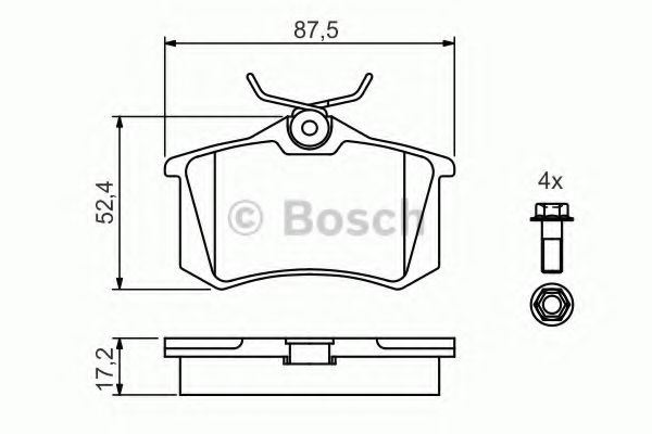 Set placute frana,frana disc SKODA FABIA I (6Y2) (1999 - 2008) BOSCH 0 986 461 769 piesa NOUA