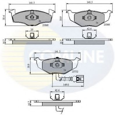 Set placute frana,frana disc SKODA FABIA I Combi (6Y5) (2000 - 2007) COMLINE CBP1707 piesa NOUA