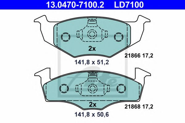 Set placute frana,frana disc SKODA FABIA I Limuzina (6Y3) (1999 - 2007) ATE 13.0470-7100.2 piesa NOUA