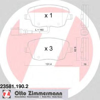 Set placute frana,frana disc SKODA FABIA II (2006 - 2014) ZIMMERMANN 23581.190.2 piesa NOUA