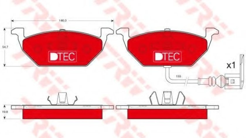 Set placute frana,frana disc SKODA OCTAVIA I (1U2) (1996 - 2010) TRW GDB1386DTE piesa NOUA