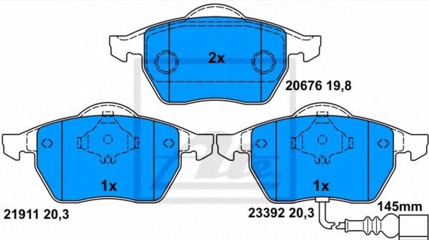 Set placute frana,frana disc SKODA OCTAVIA I Combi (1U5) (1998 - 2010) ATE 13.0460-7122.2 piesa NOUA