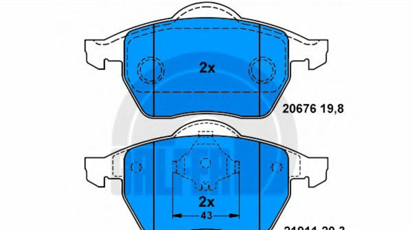 Set placute frana,frana disc SKODA OCTAVIA I Combi (1U5) (1998 - 2010) GALFER B1.G102-0379.2 piesa NOUA