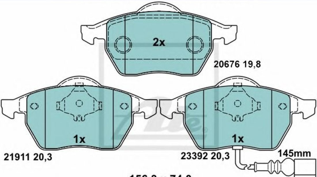 Set placute frana,frana disc SKODA OCTAVIA I Combi (1U5) (1998 - 2010) ATE 13.0470-7122.2 piesa NOUA