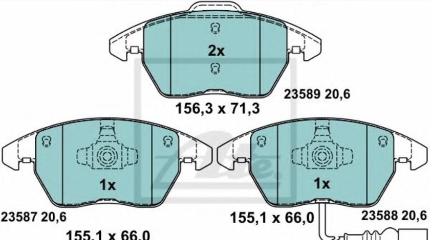 Set placute frana,frana disc SKODA OCTAVIA II (1Z3) (2004 - 2013) ATE 13.0470-7184.2 piesa NOUA