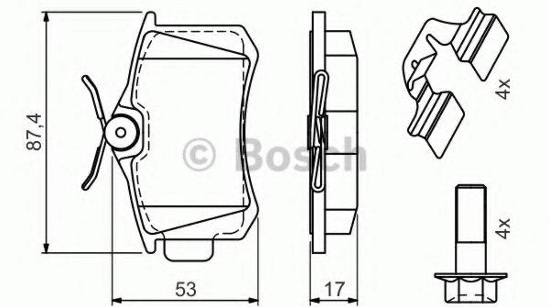 Set placute frana,frana disc SKODA RAPID Spaceback (NH1) (2012 - 2016) BOSCH 0 986 494 596 piesa NOUA