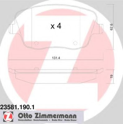 Set placute frana,frana disc SKODA ROOMSTER (5J) (2006 - 2015) ZIMMERMANN 23581.190.1 piesa NOUA