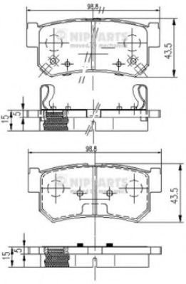 Set placute frana,frana disc SSANGYONG MUSSO SPORTS (2004 - 2016) NIPPARTS J3610401 piesa NOUA