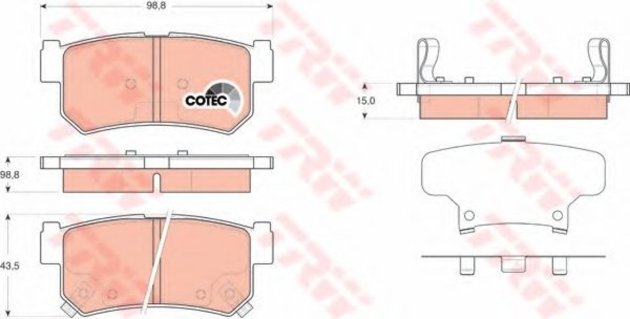 Set placute frana,frana disc SSANGYONG REXTON (GAB) (2002 - 2012) TRW GDB3366 piesa NOUA