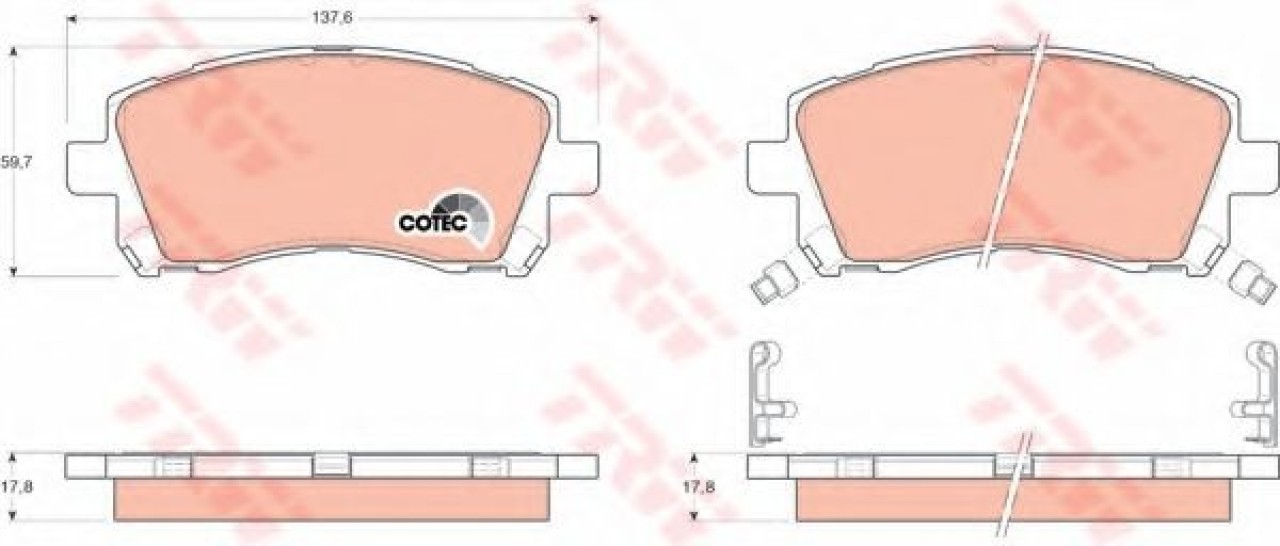 Set placute frana,frana disc SUBARU IMPREZA Limuzina (GD) (1999 - 2016) TRW GDB3217 piesa NOUA