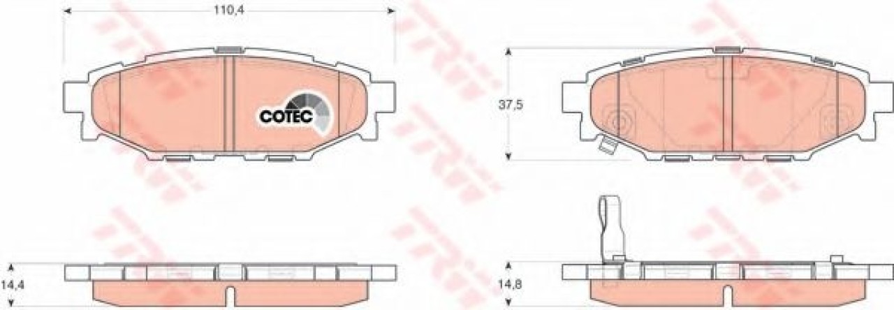 Set placute frana,frana disc SUBARU LEGACY V (BM, BR) (2009 - 2016) TRW GDB3373 piesa NOUA