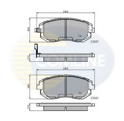 Set placute frana,frana disc SUBARU LEGACY V Combi (BM, BR) (2009 - 2016) COMLINE CBP31208 piesa NOUA