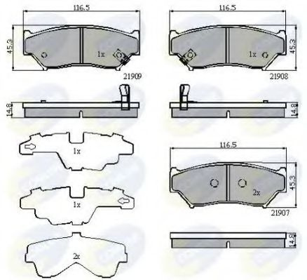 Set placute frana,frana disc SUZUKI GRAND VITARA II (JT) (2005 - 2016) COMLINE CBP31777 piesa NOUA