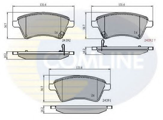 Set placute frana,frana disc SUZUKI SX4 (EY, GY) (2006 - 2016) COMLINE CBP31513 piesa NOUA