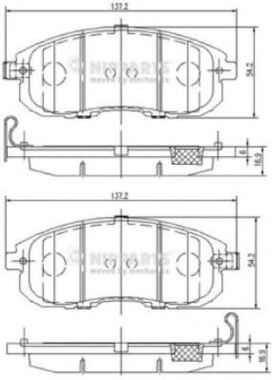 Set placute frana,frana disc SUZUKI SX4 S-Cross (2013 - 2016) NIPPARTS N3601099 piesa NOUA