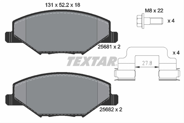 Set Placute Frana,frana Disc Textar Audi 2568101