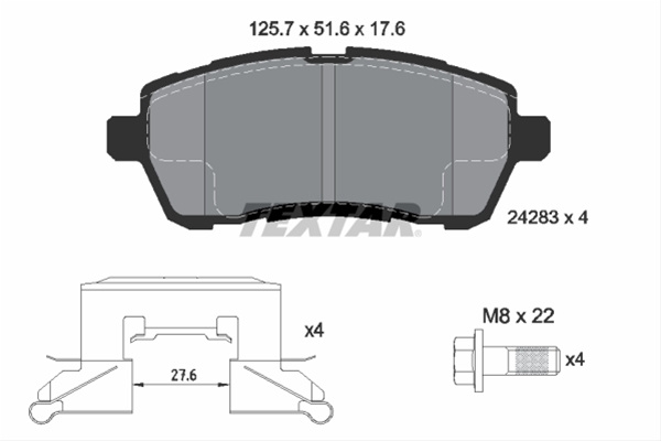 Set Placute Frana,frana Disc Textar Daihatsu 2428302