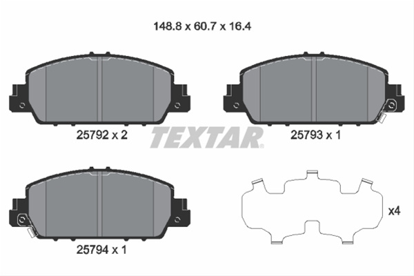 Set Placute Frana,frana Disc Textar Honda 2579201