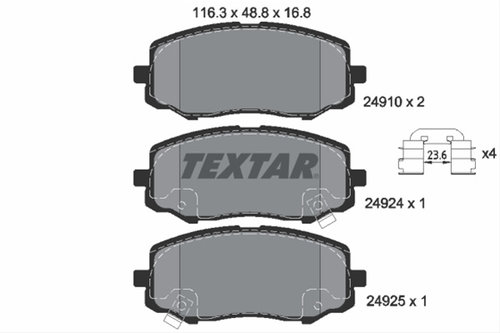 Set Placute Frana,frana Disc Textar Hyundai 2491001