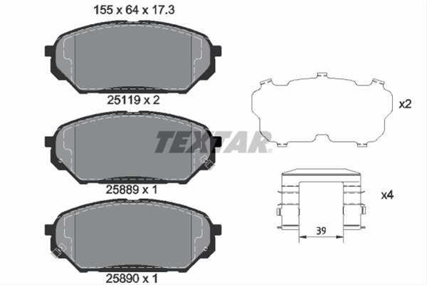 Set Placute Frana,frana Disc Textar Hyundai 2511901