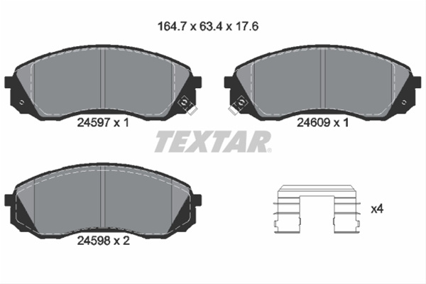 Set Placute Frana,frana Disc Textar Kia 2459701