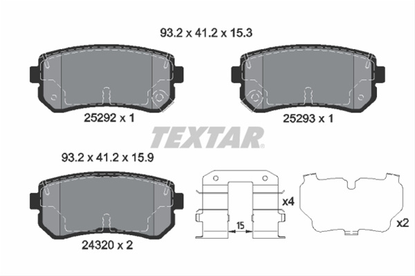 Set Placute Frana,frana Disc Textar Kia 2529201