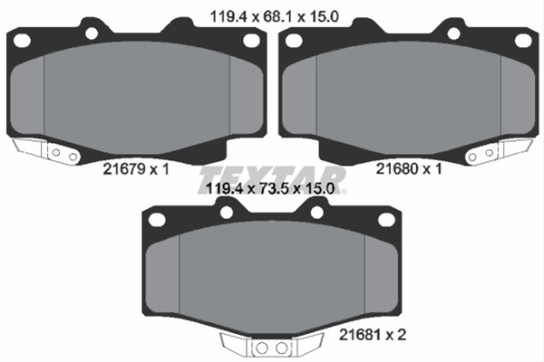 Set Placute Frana,frana Disc Textar Toyota 2167904