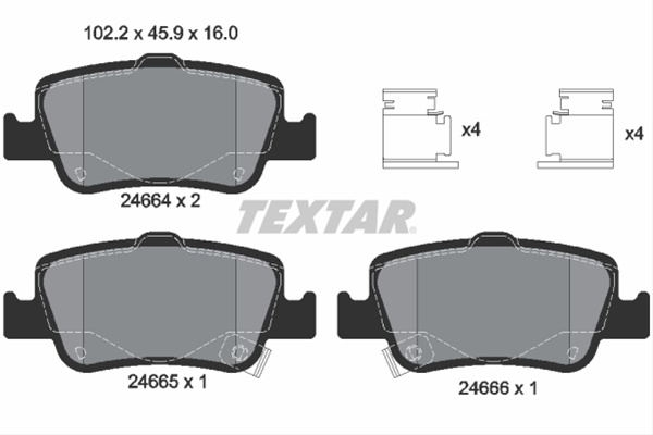 Set Placute Frana,frana Disc Textar Toyota 2466401