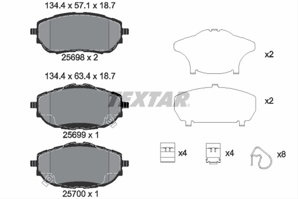 Set Placute Frana,frana Disc Textar Toyota 2569801