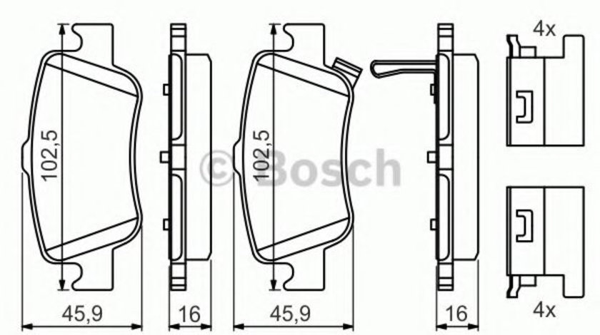 Set placute frana,frana disc TOYOTA AURIS (ZWE18, NZE18, ZRE18) (2012 - 2016) BOSCH 0 986 494 651 piesa NOUA