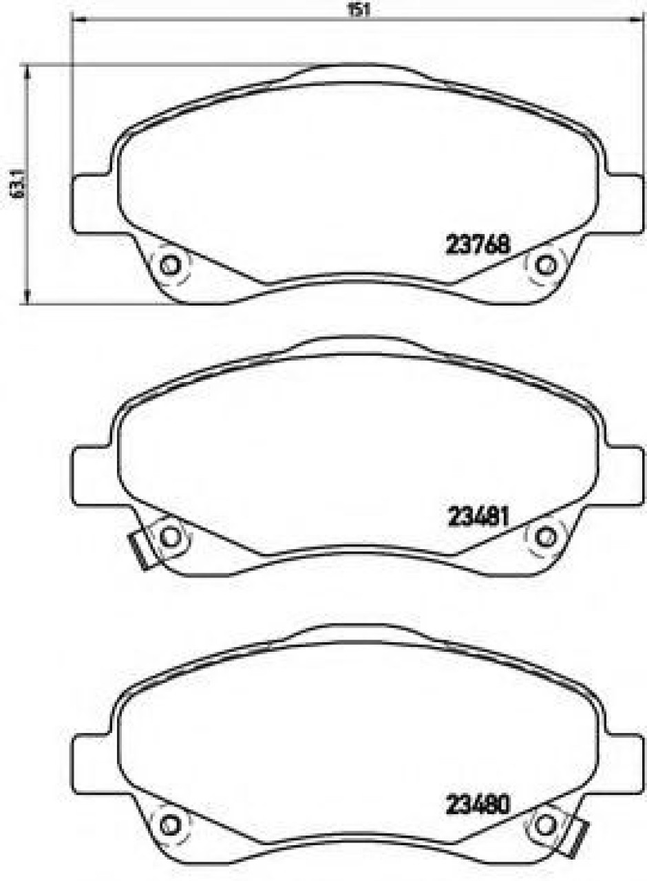 Set placute frana,frana disc TOYOTA AVENSIS Combi (T25) (2003 - 2008) BREMBO P 83 046 piesa NOUA