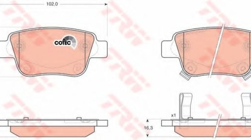 Set placute frana,frana disc TOYOTA AVENSIS (T22) (1997 - 2003) TRW GDB3337 piesa NOUA