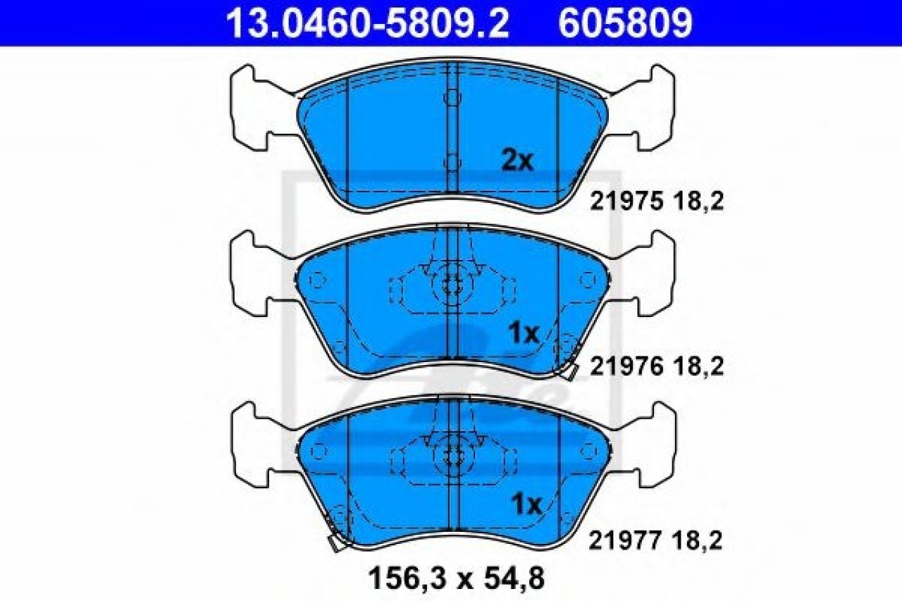 Set placute frana,frana disc TOYOTA AVENSIS Liftback (T22) (1997 - 2003) ATE 13.0460-5809.2 piesa NOUA