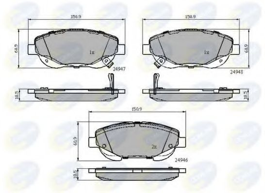 Set placute frana,frana disc TOYOTA AVENSIS Limuzina (ZRT27, ADT27) (2008 - 2016) COMLINE CBP32119 piesa NOUA