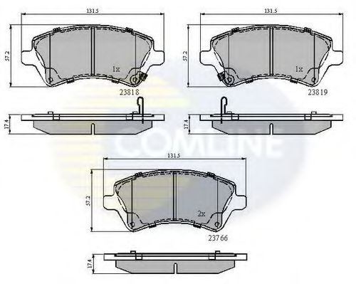 Set placute frana,frana disc TOYOTA COROLLA (CDE12, ZZE12, NDE12, ZDE12) (2001 - 2007) COMLINE CBP31154 piesa NOUA