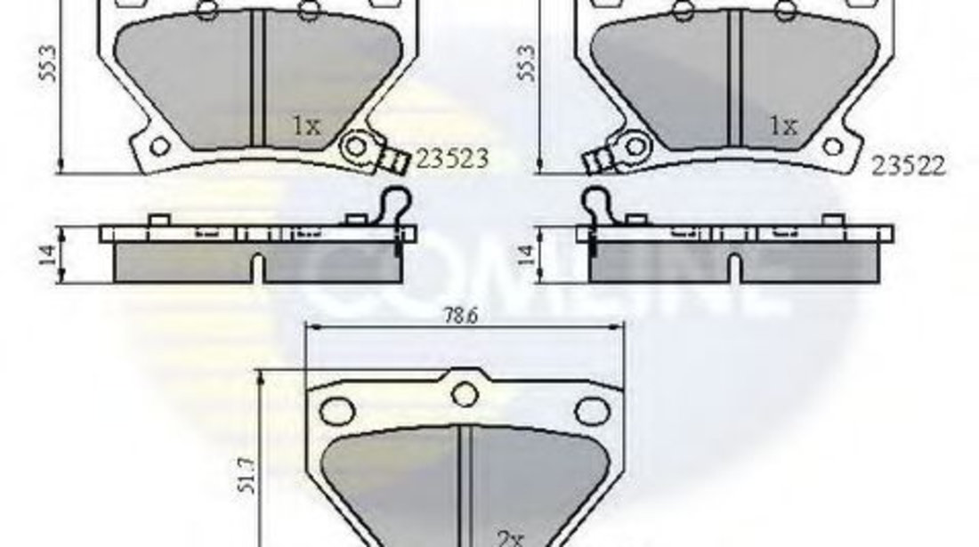 Set placute frana,frana disc TOYOTA COROLLA Combi (E12J, E12T) (2001 - 2007) COMLINE CBP3841 piesa NOUA