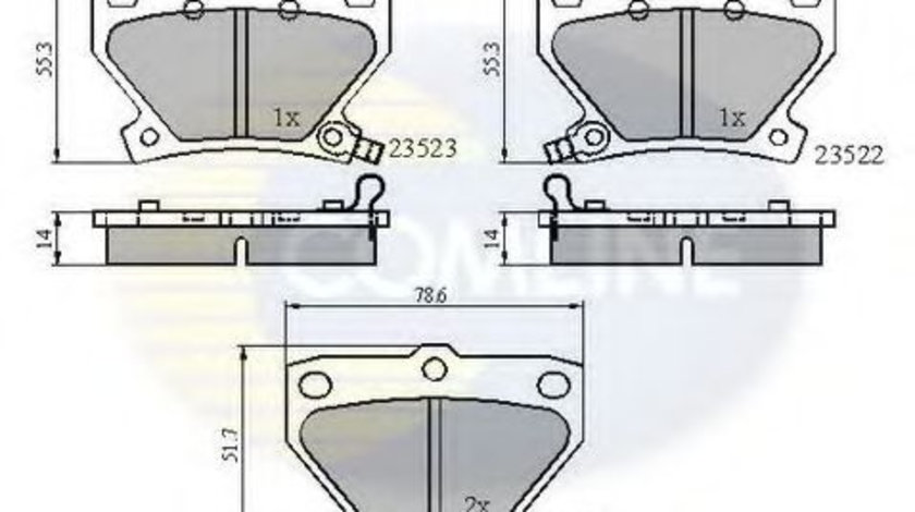 Set placute frana,frana disc TOYOTA COROLLA Combi (E12J, E12T) (2001 - 2007) COMLINE CBP3841 piesa NOUA