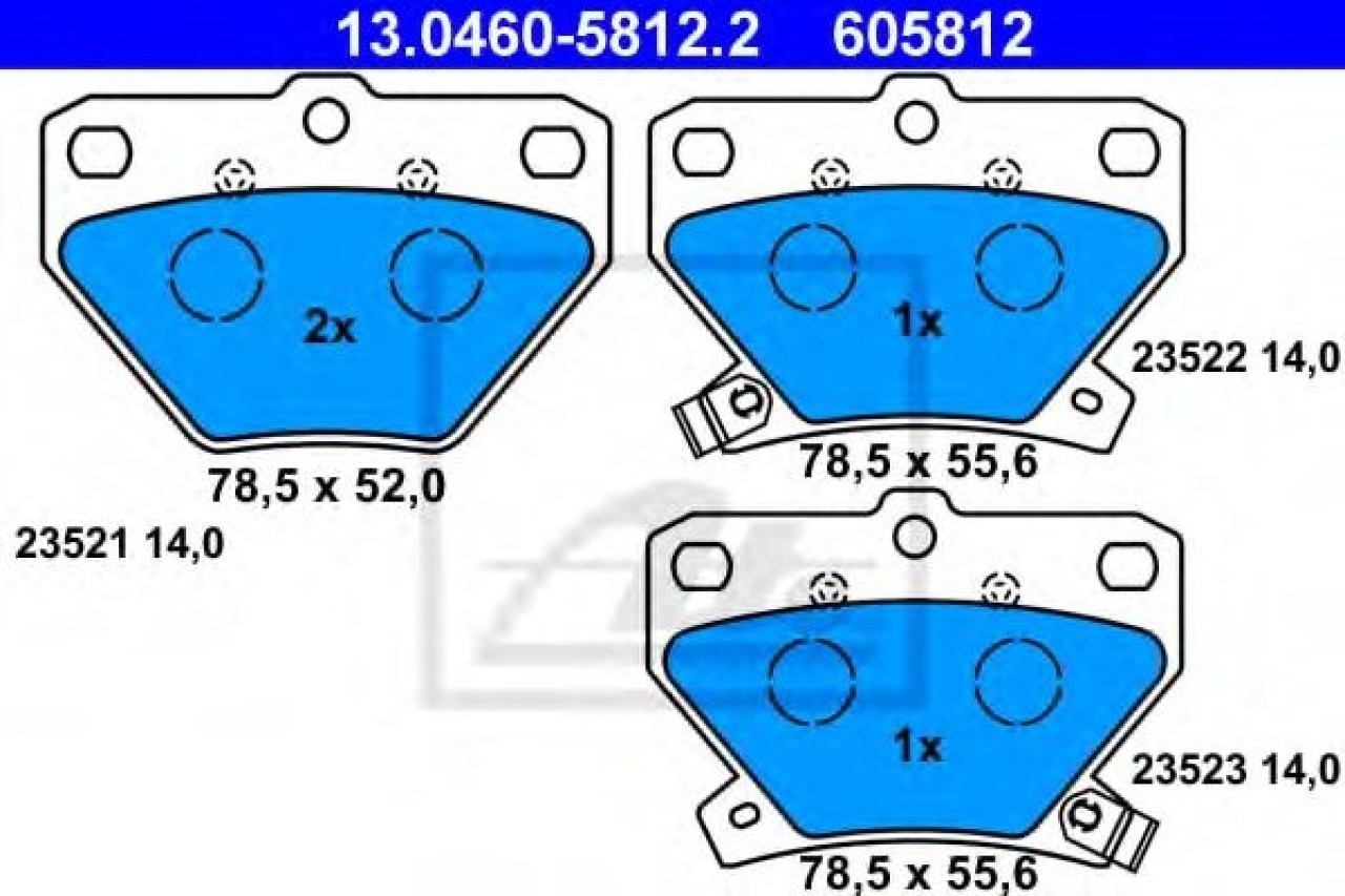 Set placute frana,frana disc TOYOTA COROLLA Combi (E12J, E12T) (2001 - 2007) ATE 13.0460-5812.2 piesa NOUA