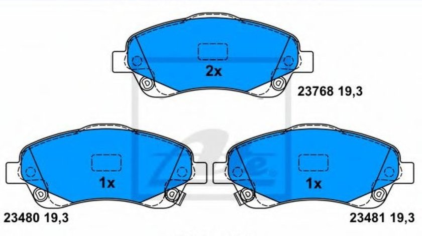 Set placute frana,frana disc TOYOTA COROLLA Verso (ZER, ZZE12, R1) (2004 - 2009) ATE 13.0460-5813.2 piesa NOUA