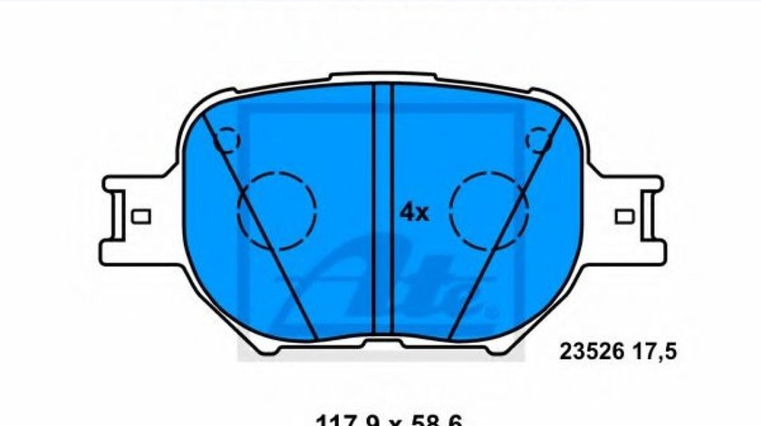 Set placute frana,frana disc TOYOTA COROLLA Verso (ZDE12, CDE12) (2001 - 2004) ATE 13.0460-5817.2 piesa NOUA