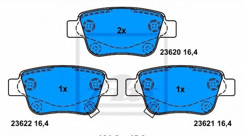 Set placute frana,frana disc TOYOTA COROLLA Verso (ZER, ZZE12, R1) (2004 - 2009) ATE 13.0460-5814.2 piesa NOUA