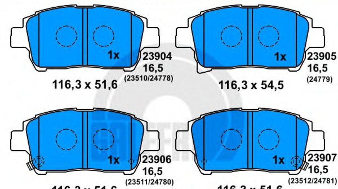 Set placute frana,frana disc TOYOTA COROLLA Verso (ZDE12, CDE12) (2001 - 2004) GALFER B1.G102-0714.2 piesa NOUA