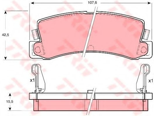 Set placute frana,frana disc TOYOTA COROLLA Wagon (E11) (1997 - 2001) TRW GDB730 piesa NOUA