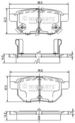 Set placute frana,frana disc TOYOTA COROLLA Limuzina (NRE18, ZRE17, ZRE18, NDE18) (2013 - 2016) NIPPARTS J3612034 piesa NOUA